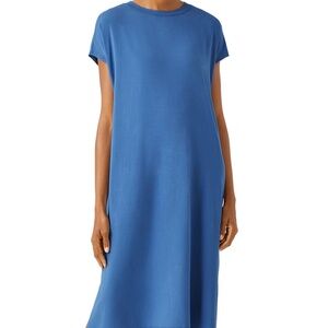 Eileen Fisher Crewneck Short Sleeve Midi Dress